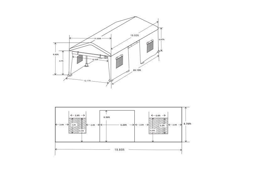 Grey Heavy Duty Portable Carport Canopy Tent with Sidewalls S593