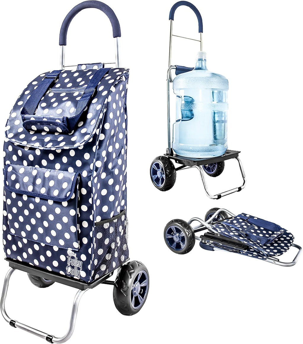 Purple Foldable Shopping Cart with Wheels and Removable Bag X1727