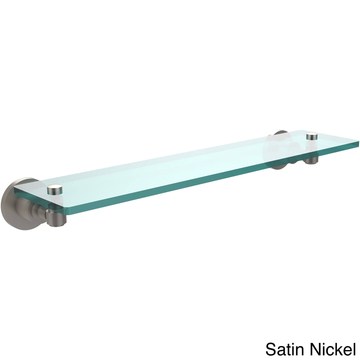 Glass Vanity Shelf with Beveled Edges Satin Nickel N852