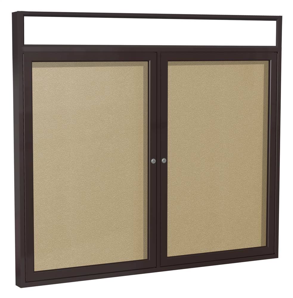 Bronze Alum Frame Enclosed Vinyl Bulletin Board O2212