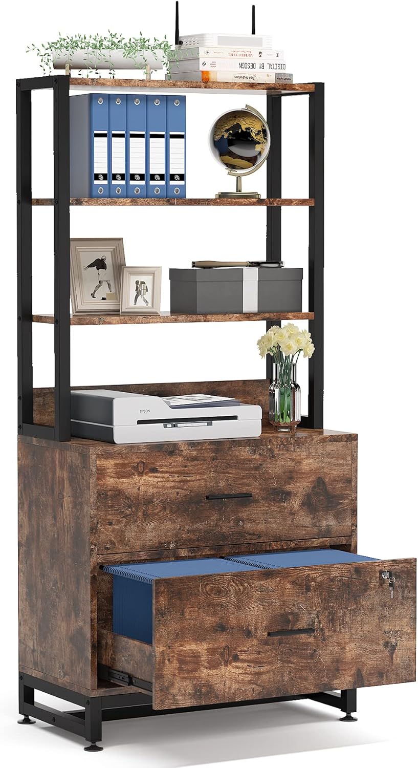 2 Drawer Black File Cabinet with Lock Y81372