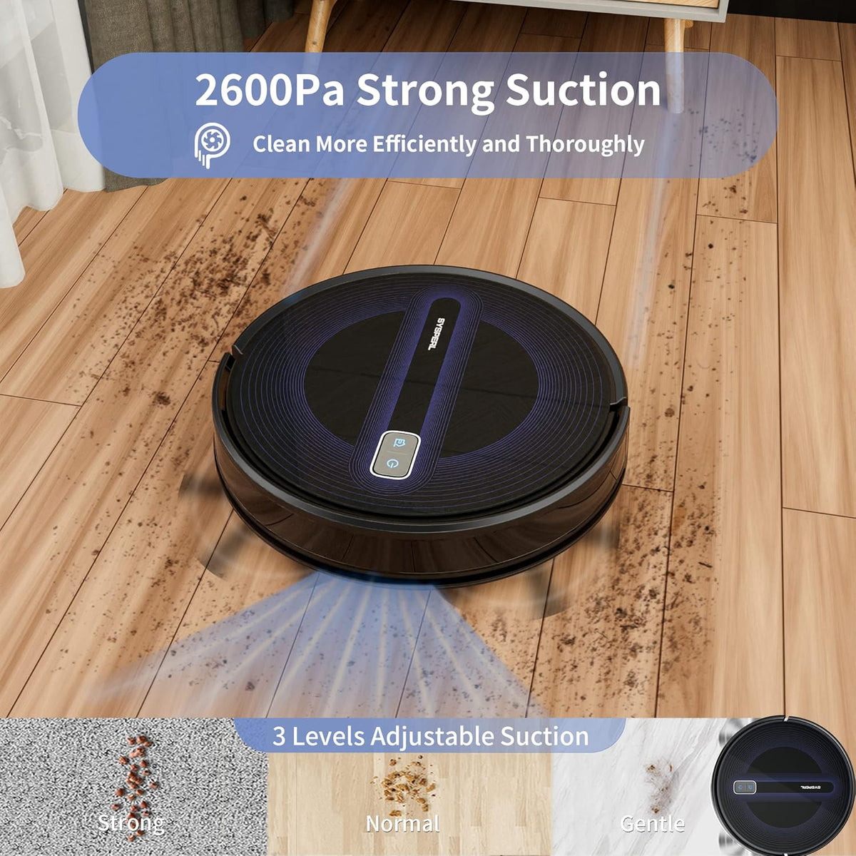 2600Pa Wi-Fi Robot Vacuum Cleaner with Carpet Detection U7964