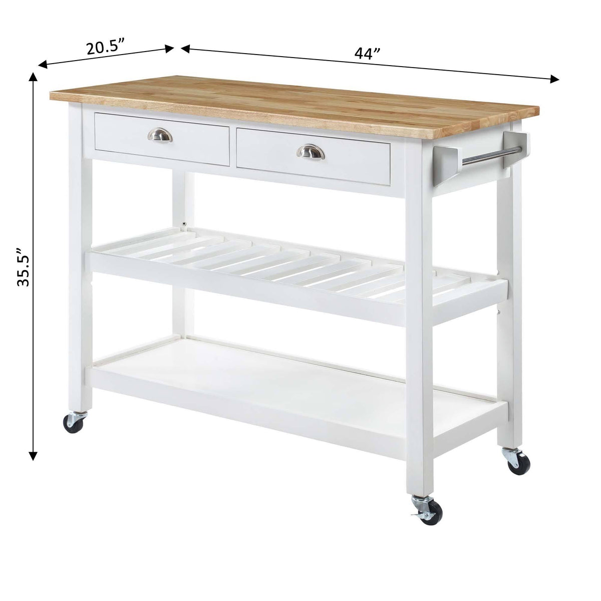 3 Tier Butcher Block Kitchen Cart with Drawers H53948