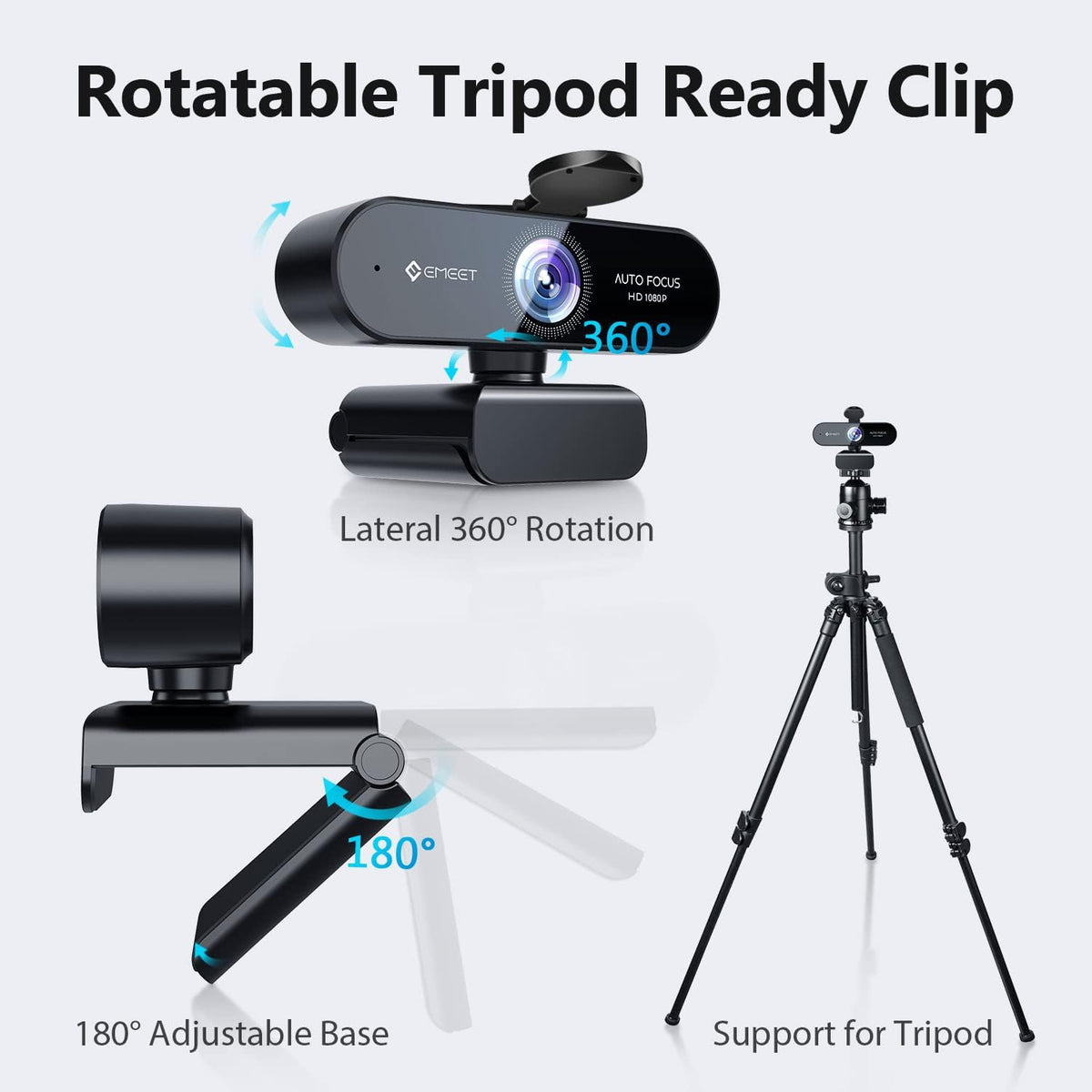 1080P Webcam with Microphone and Privacy Cover, Pack of 2 R729561