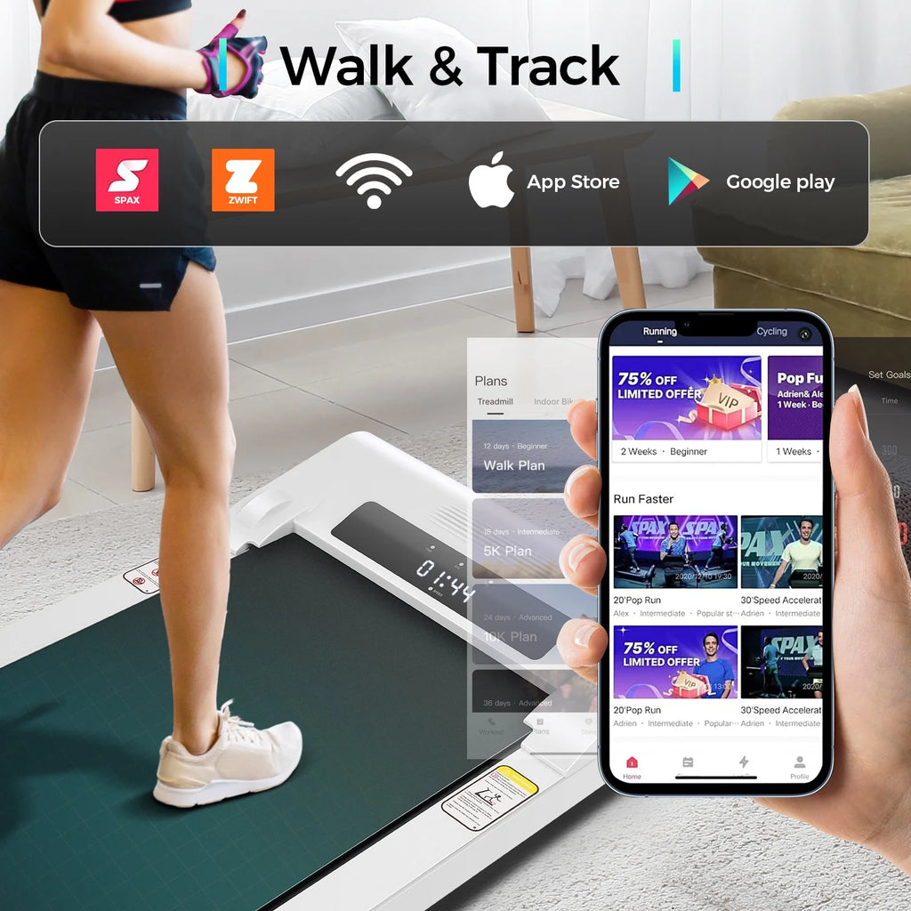2.5HP Slim Compact Under Desk Treadmill with LED Display S70838