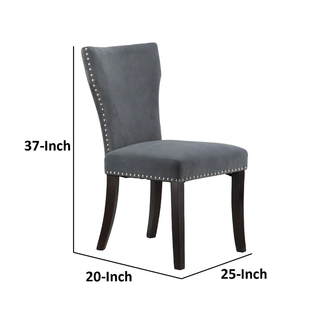 Gray Velvet Upholstered Dining Chair P711957