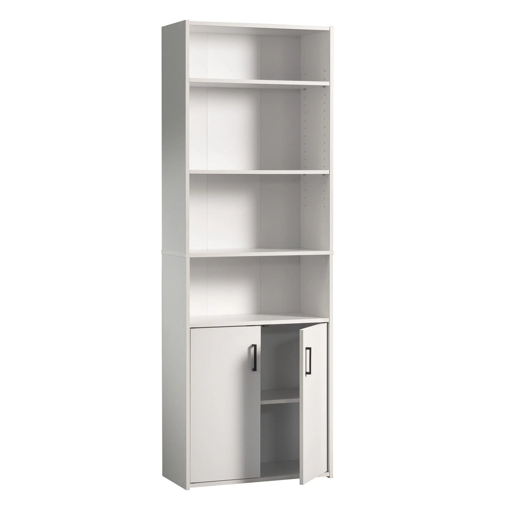 5 Shelf Bookcase with Doors, Black O203