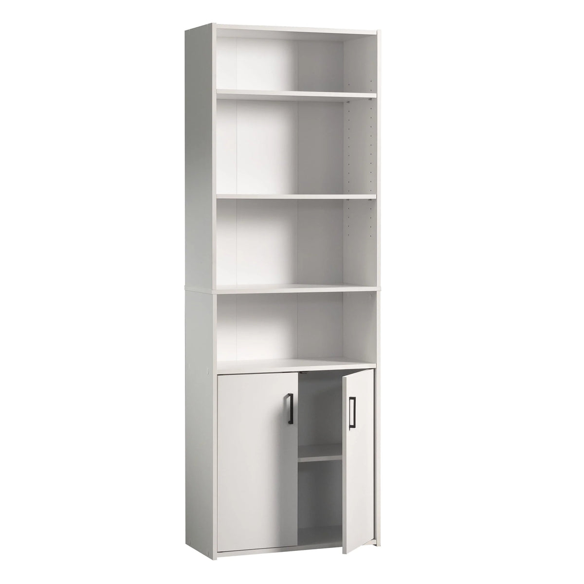5 Shelf Bookcase with Doors, Black O203