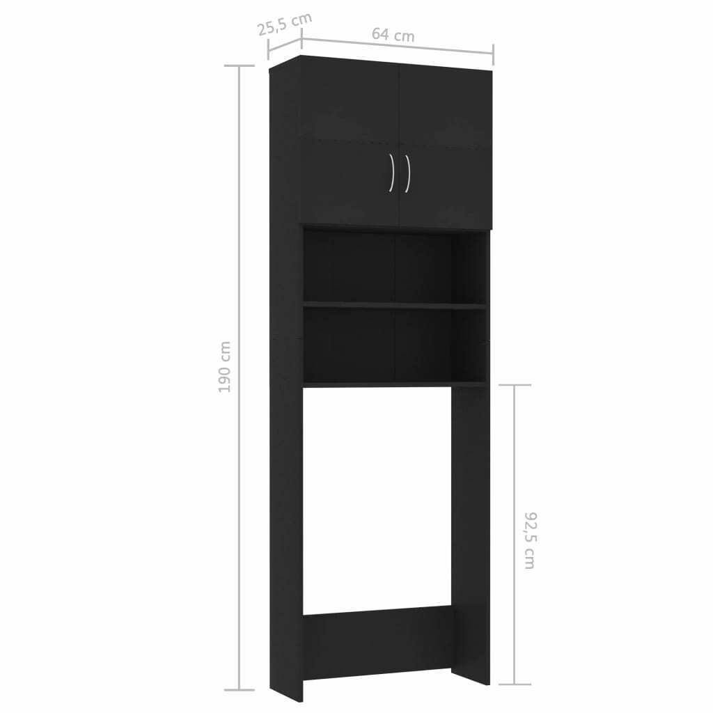 Black Chipboard Washing Machine Cabinet F6315