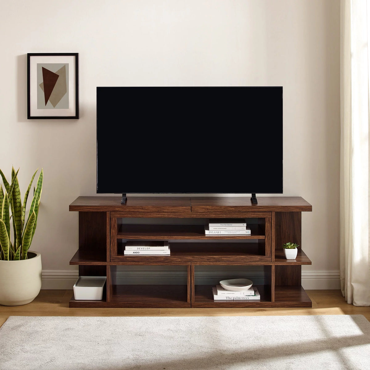 55” Extendable TV Stand, Dark Walnut I2026