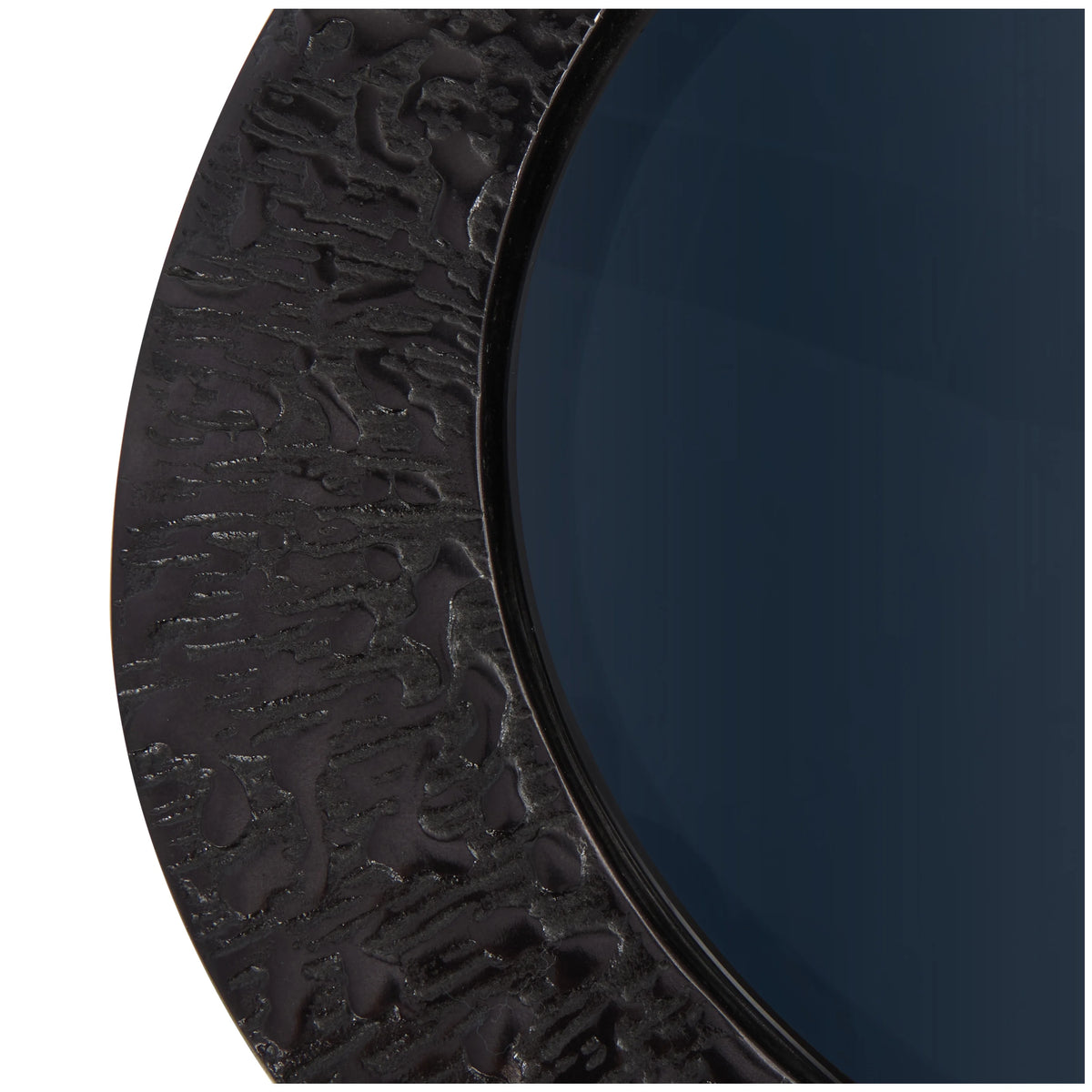 30" x 18" Black Aluminum Oval Coffee Table with Glass Top I3694