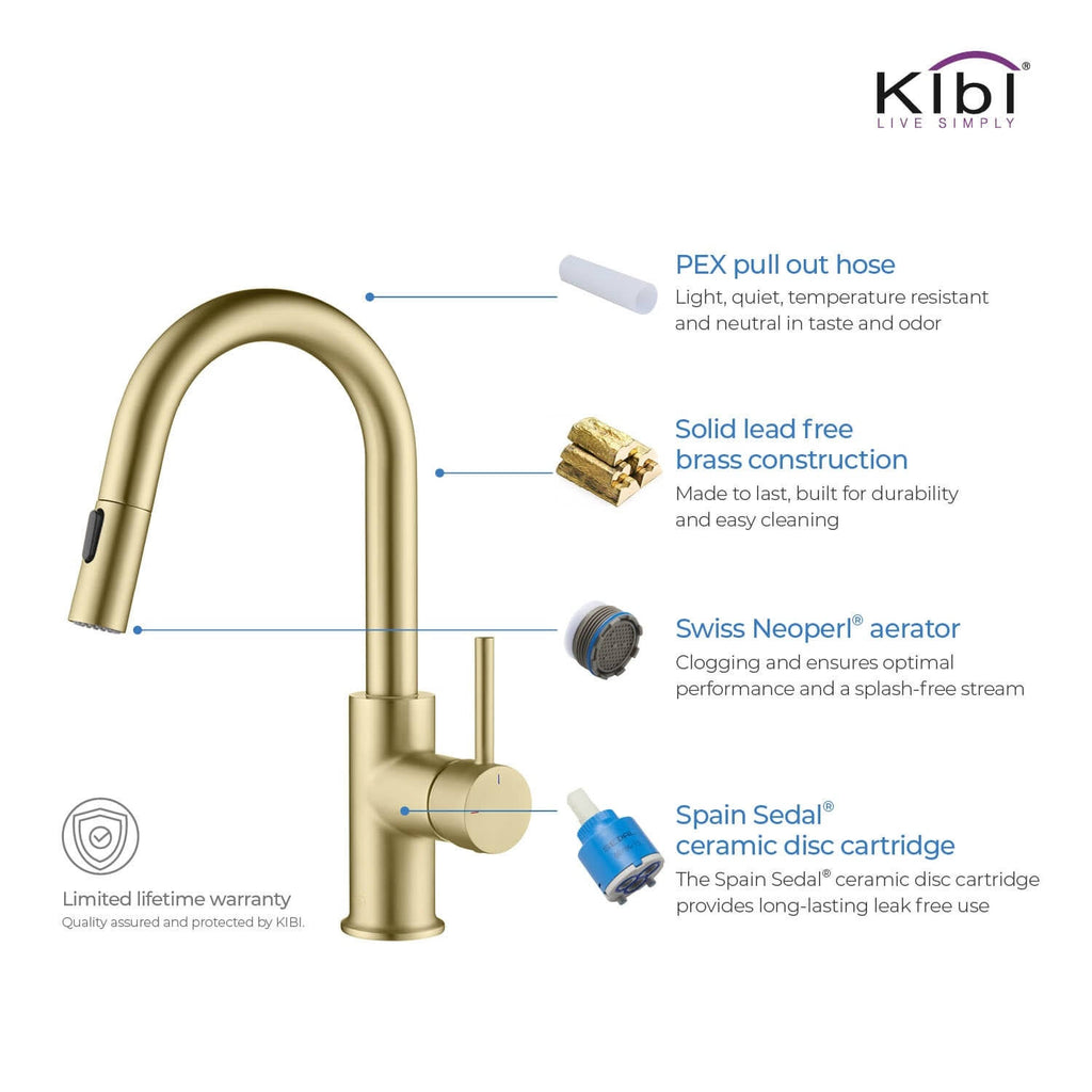 Nickel Pull-Down Kitchen Faucet with Sprayer and Magnetic Docking H279478