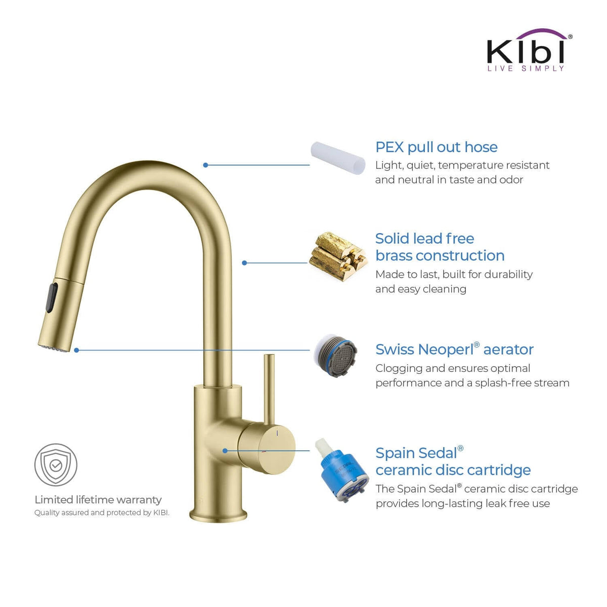 Nickel Pull-Down Kitchen Faucet with Sprayer and Magnetic Docking H279478