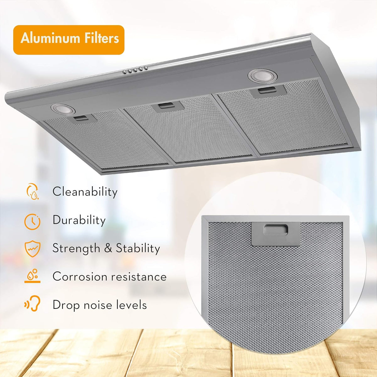 36 Inch Ducted/Ductless Under Cabinet Range Hood with LED Light V396