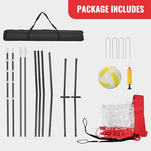 Portable Volleyball Training Net with Adjustable Heights D5305