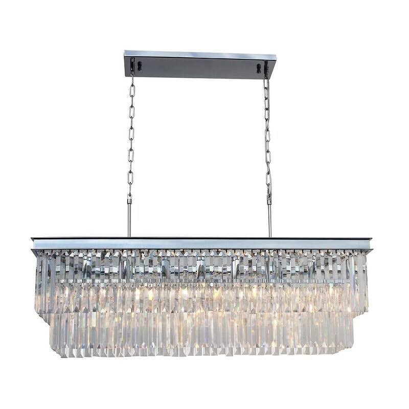 40 inch Clear Glass Crystal Prism Chandelier D758