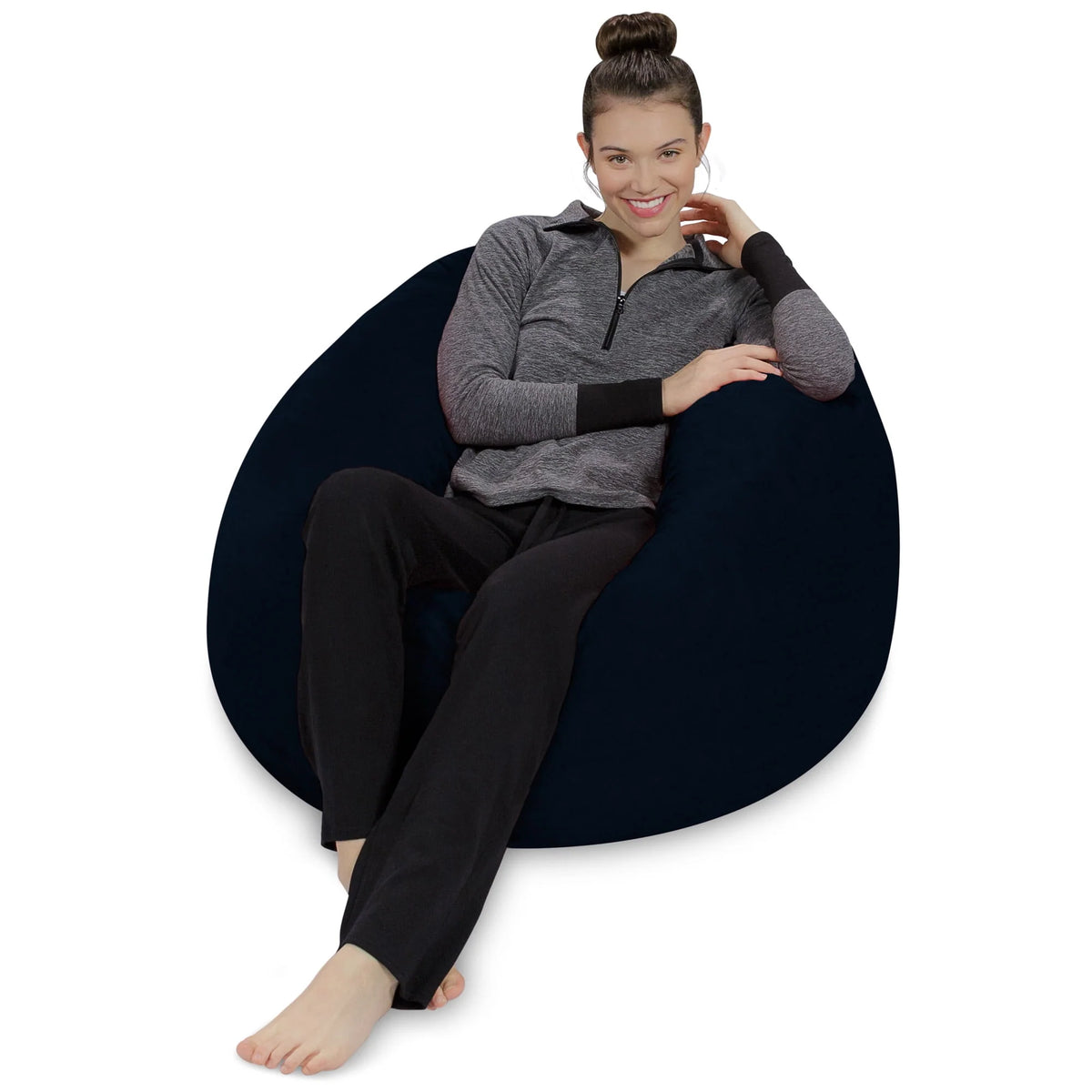 Charcoal 3 ft Memory Foam Bean Bag Chair N998