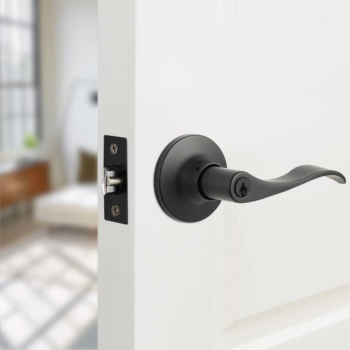 3 Pack Satin Nickel Front Door Handle with Lock and Key Entry Lockset N76020