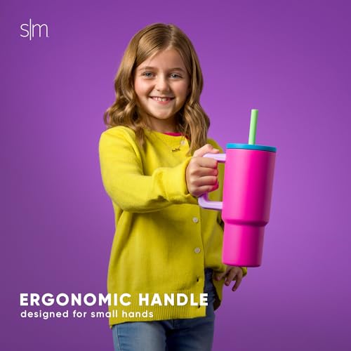 24 oz Tumbler with Handle and Silicone Straw Lid U3506
