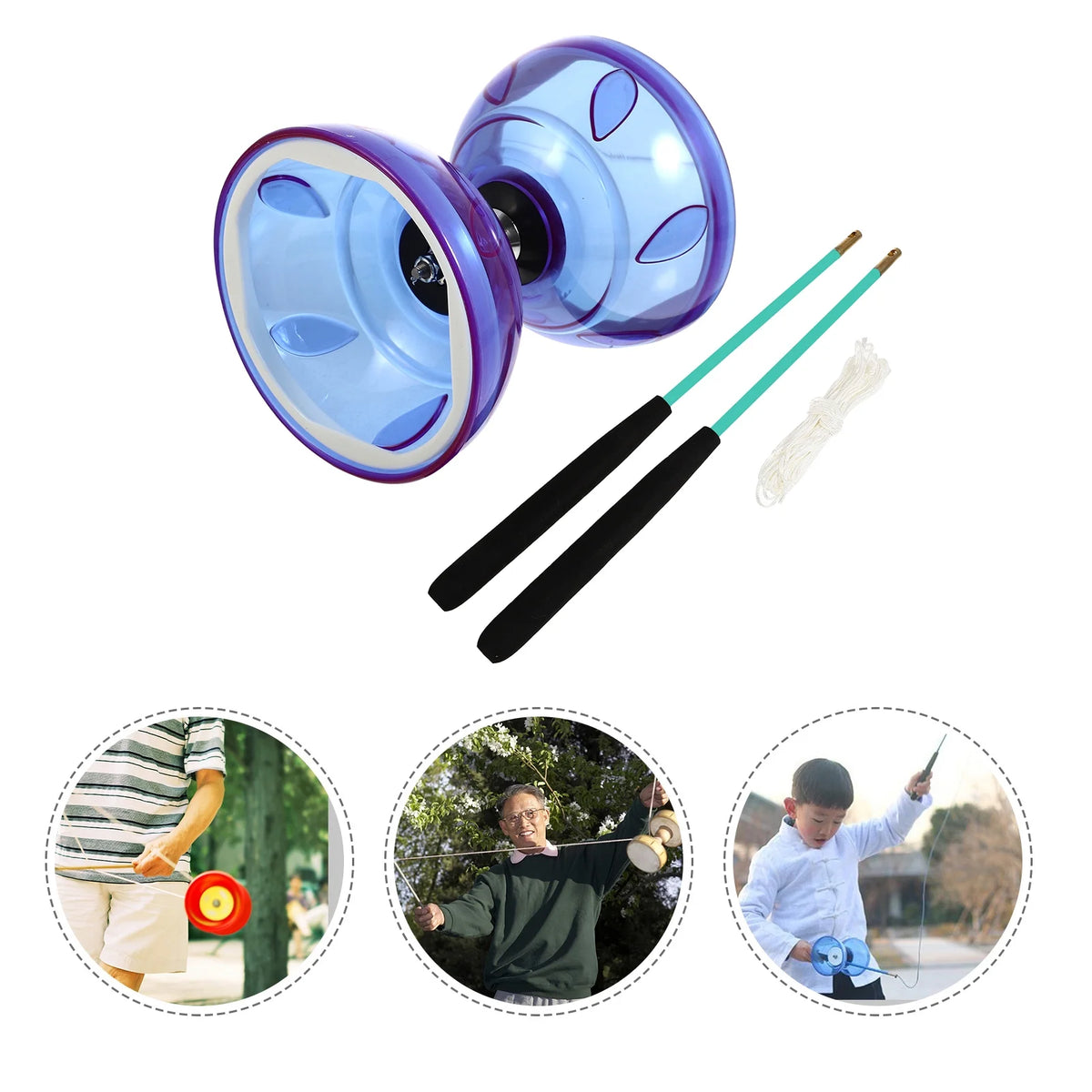 Plastic Diabolo 1 Set Chinese Yoyo Juggling Toy W657121