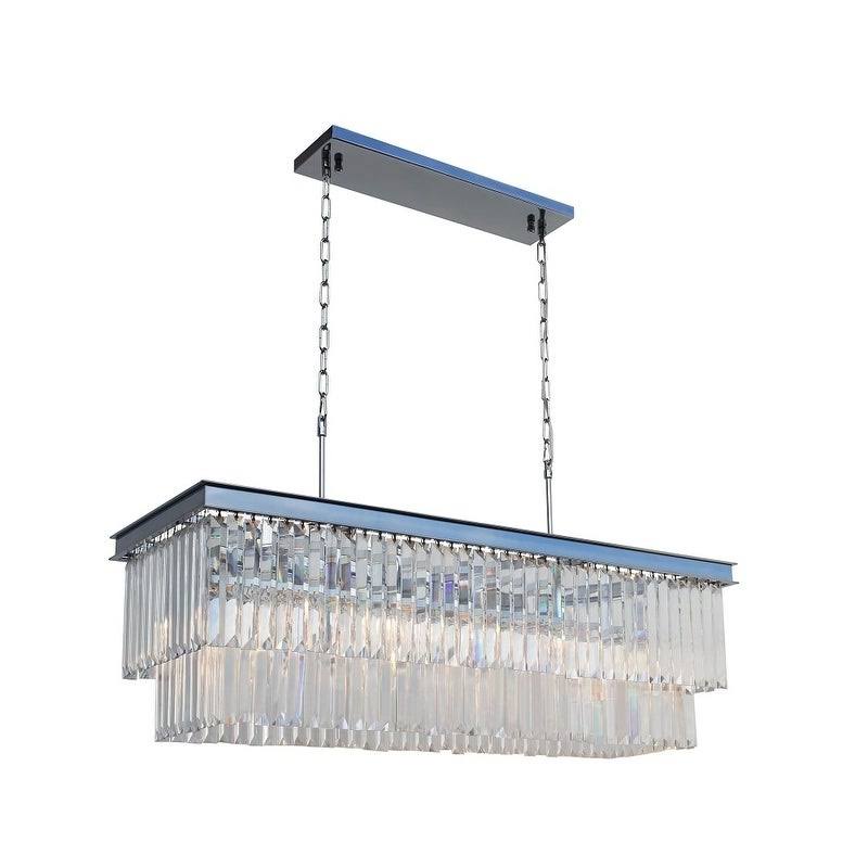 40 inch Clear Glass Crystal Prism Chandelier D758