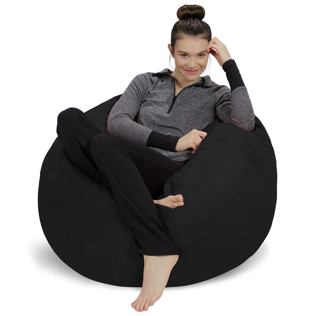 Charcoal 3 ft Memory Foam Bean Bag Chair N998