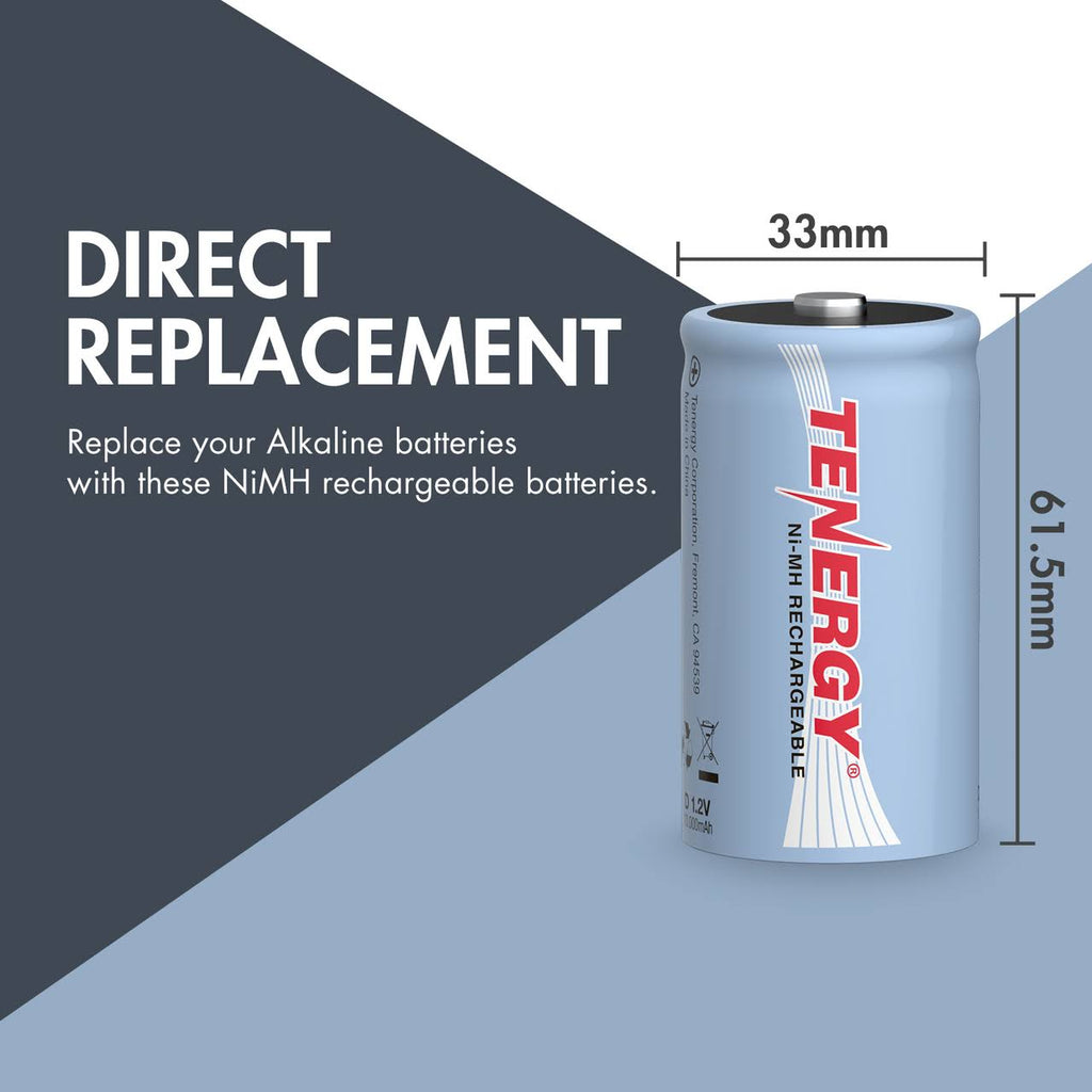 8 Pcs D Size Rechargeable Batteries A348443