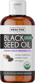 Organic Black Seed Oil Liquid 16 fl oz Cold-Pressed Vegan Gluten-Free Non-GMO P4263