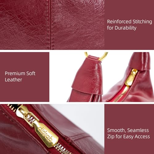 Small Hobo Bags Crescent Shaped Tote Handbag with Zipper Closure L363