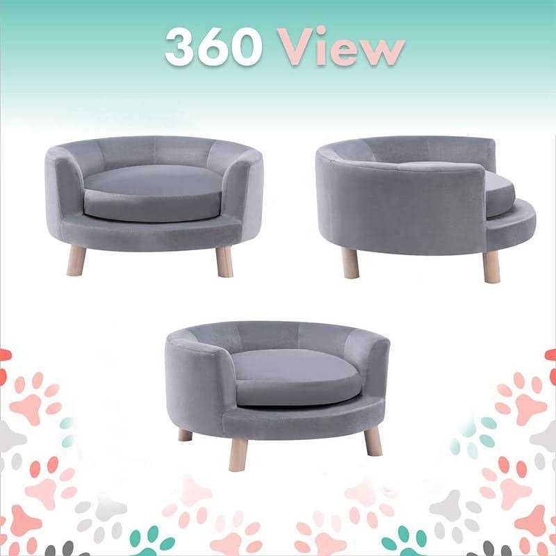 Faux-Velvet Circular Pet Bed C549