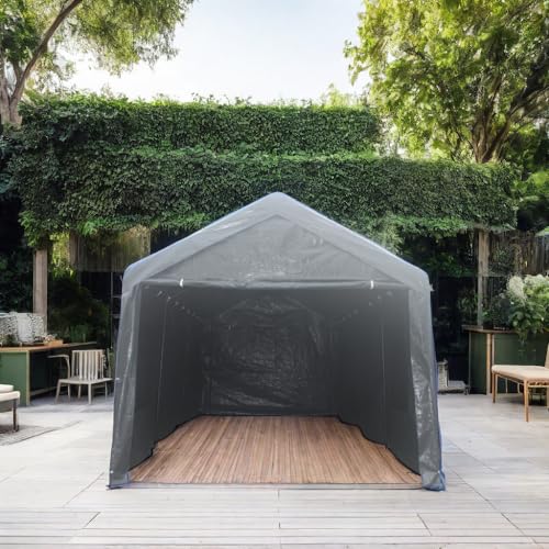 Grey Heavy Duty Portable Carport Canopy Tent with Sidewalls S593