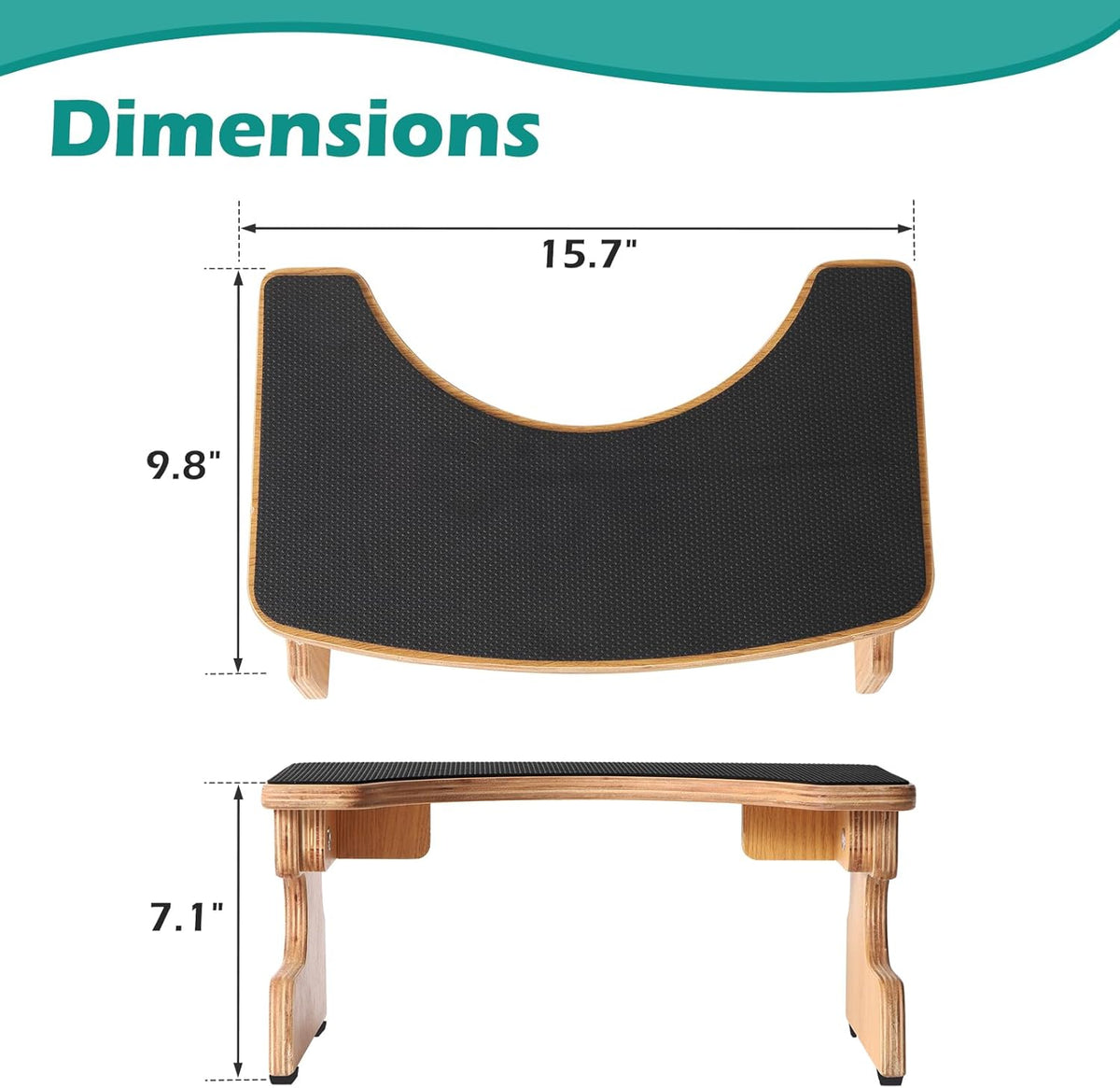 Wooden Toilet Stool Squat Adult, Extra Thick Multi-layer Wood L728654