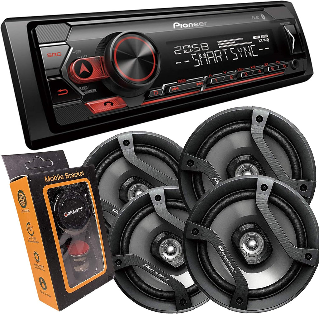 Single DIN Bluetooth Digital Media Receiver with 6.5 Car Speakers I14888