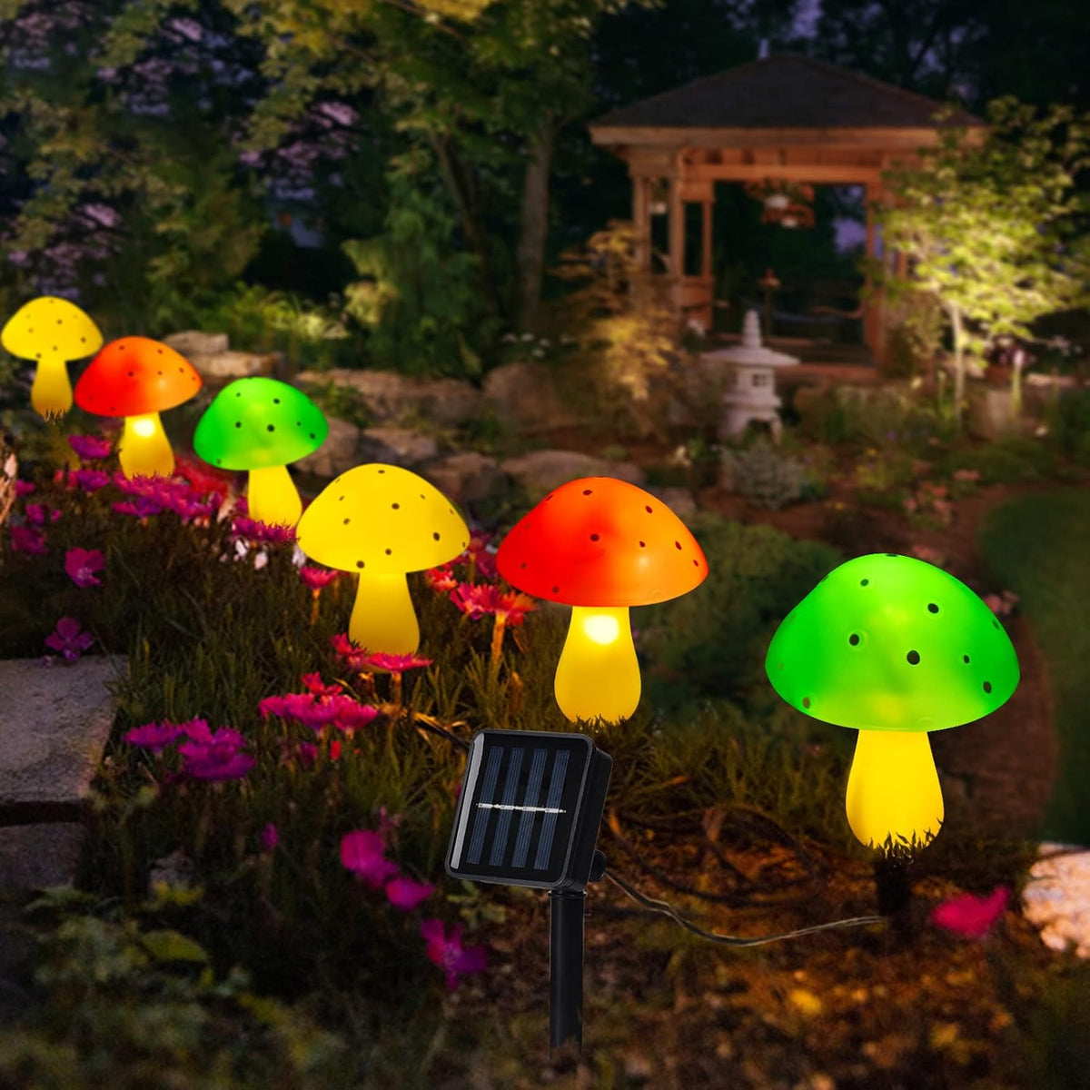Solar Mushroom Lights Outdoor Waterproof LED Landscape Pathway Lights T2555