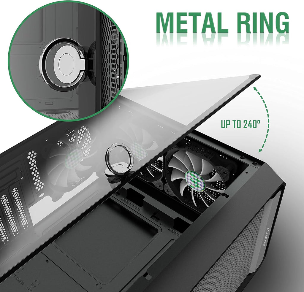 ATX PC Case with 6pcs ARGB Fans, Type-C Port, Mesh Front Panel, Tempered Glass Side Door K2067