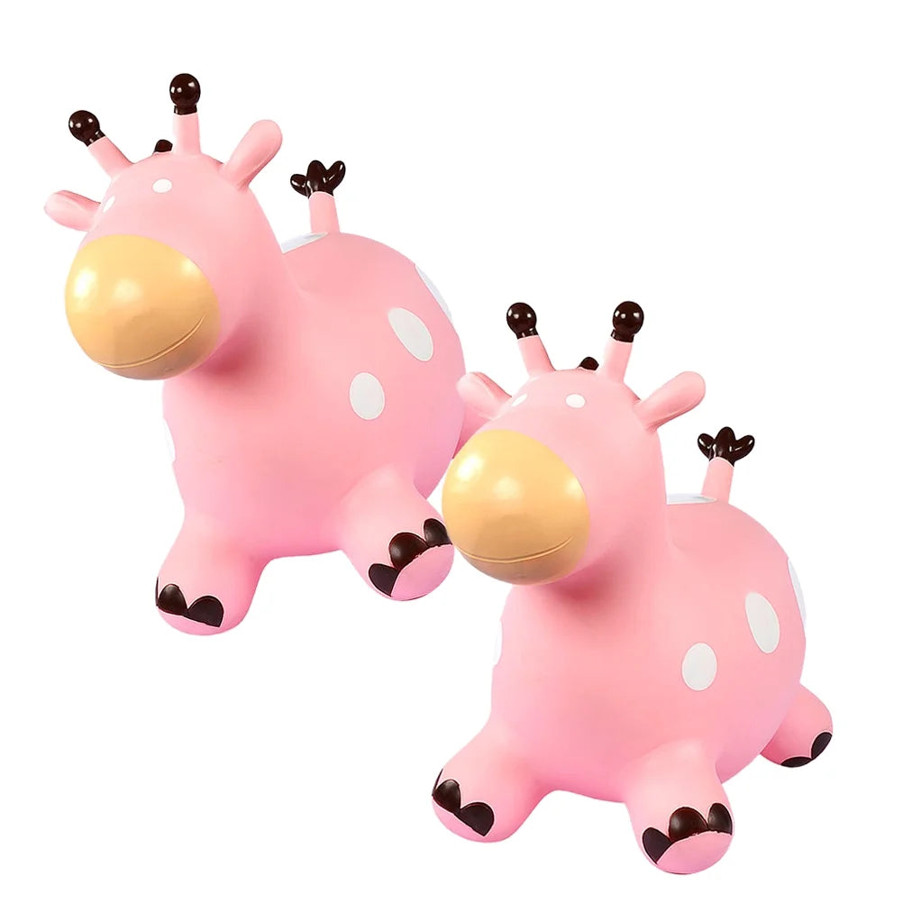 Inflatable Bouncing Horse Toy with Air Pump (Pink) L87675