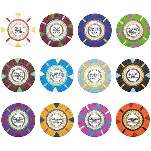 200ct Clay Gaming Chip Set in Carousel P7474