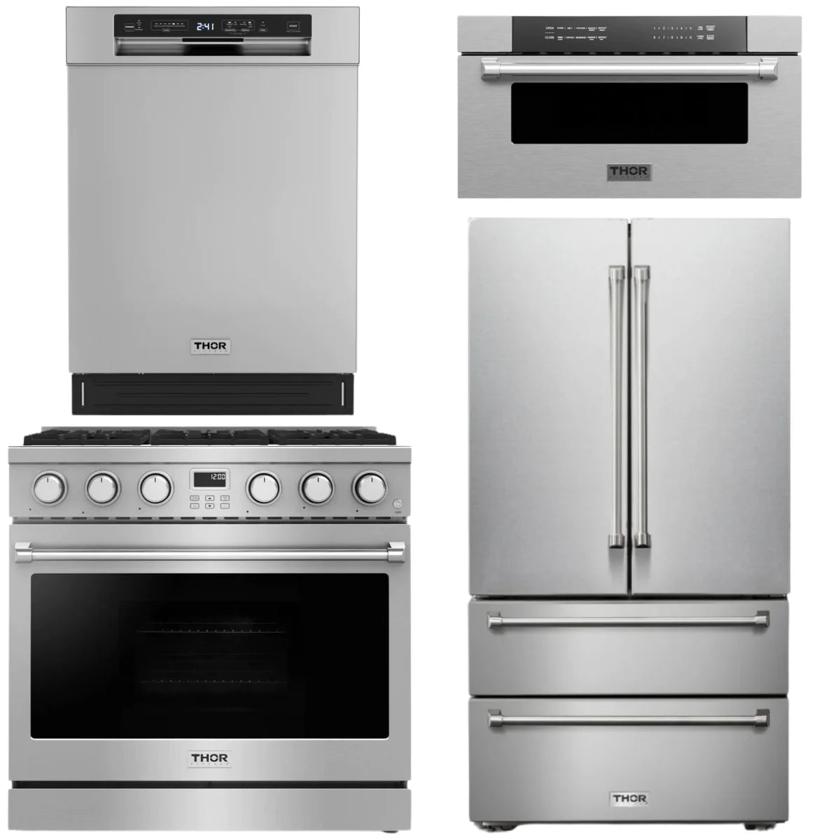 36 Gas Range, Refrigerator, Dishwasher and Microwave F120966