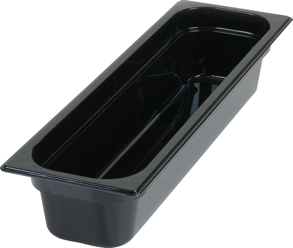 Polycarbonate Half-Size Long Food Pan, 5.1 qt, Black (Case of 6) N485
