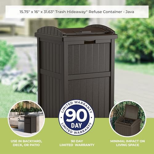 Resin 30 Gallon Outdoor Trash Container with Lid R282668
