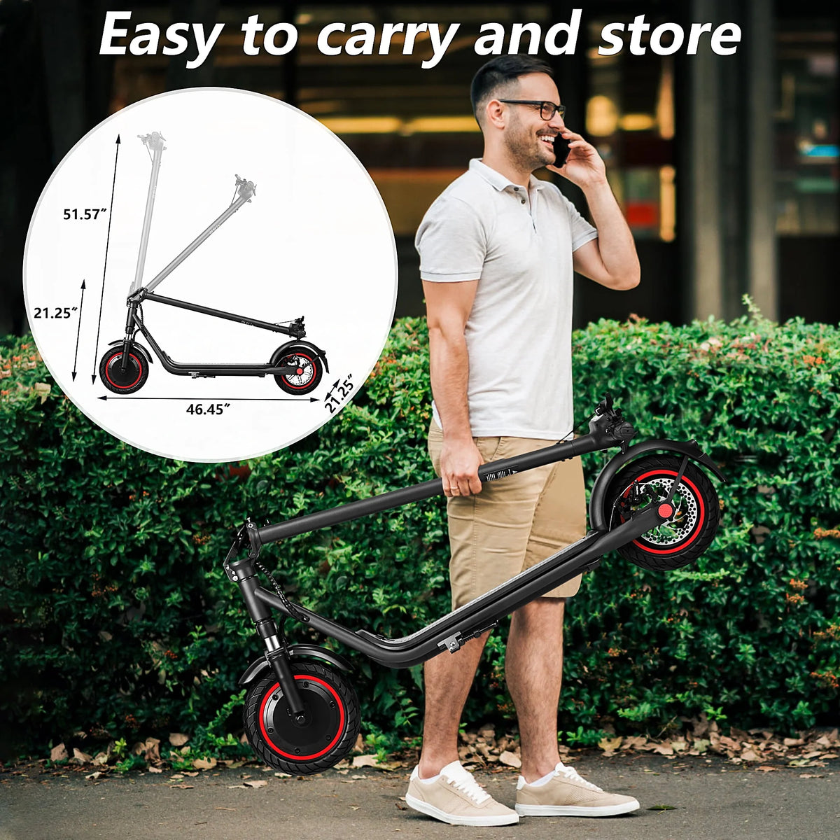 Foldable Electric Scooter with 500 W Motor, Black H430