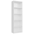 5-Tier High Gloss White Chipboard Book Cabinet X57698