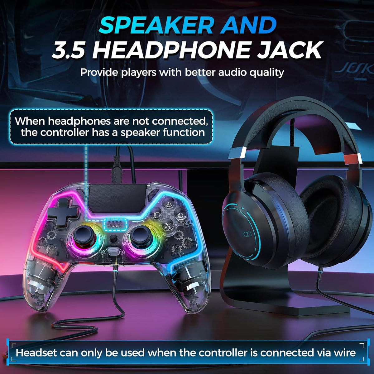 Wireless Controller for PS4 with Hall Effect Joysticks and Triggers H706