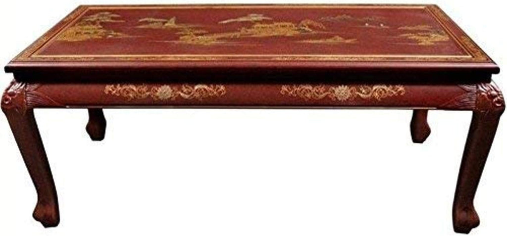 Red Landscape Claw Foot Coffee Table L551711