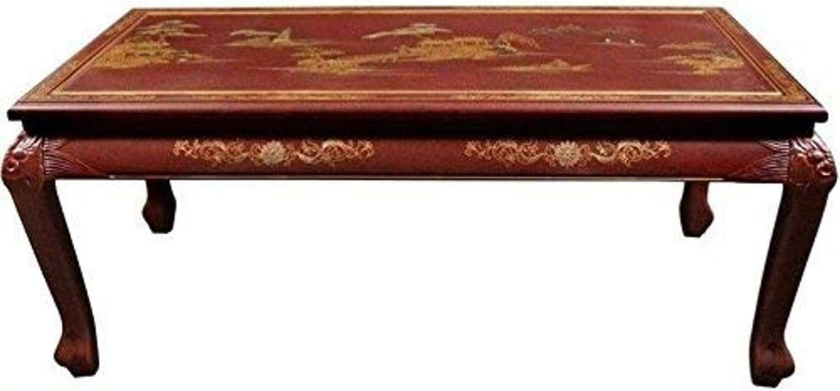 Red Landscape Claw Foot Coffee Table L551711