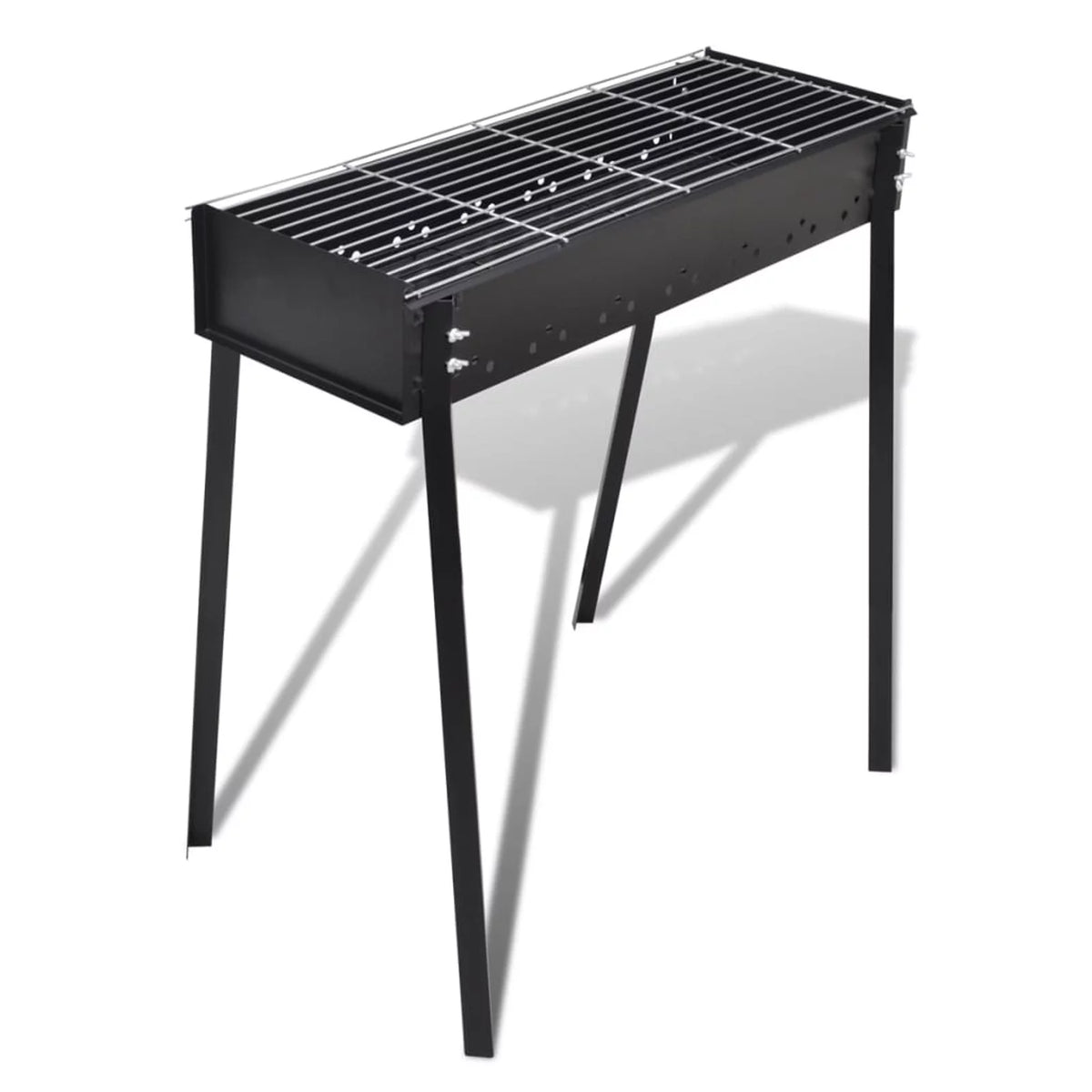 Charcoal BBQ Stand Steel Barbecue Grill Black I79552