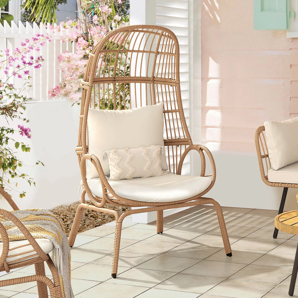 Oversized Wicker Egg Chair with Steel Frame P580