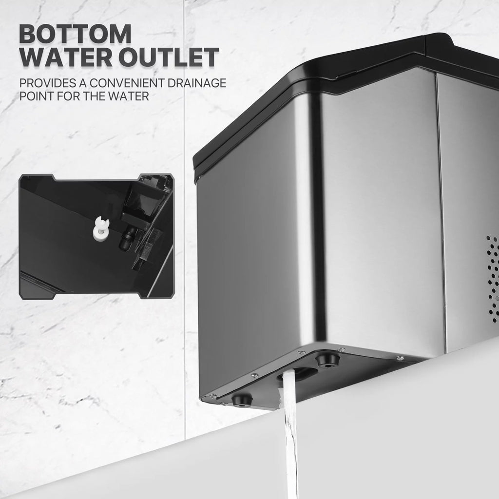 Countertop Ice Maker Machine with Basket and Scoop, Black E7350