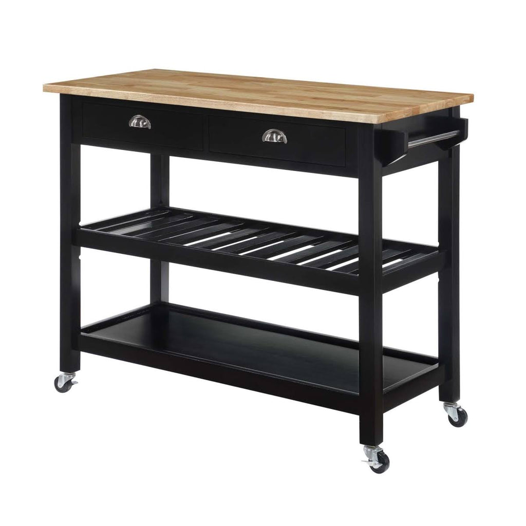 3 Tier Butcher Block Kitchen Cart with Drawers H53948