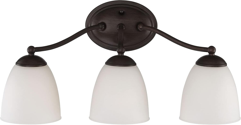 Three Light Vanity Frosted Glass Brushed Nickel Fixture D4226